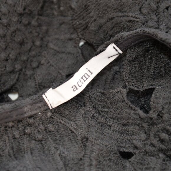 Anthropologie Black Guipure Floral Lace Sleeveless Top Sz M - Picture 6 of 7